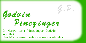 godvin pinczinger business card